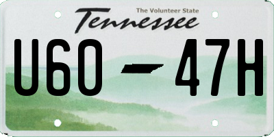 TN license plate U6047H