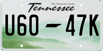 TN license plate U6047K