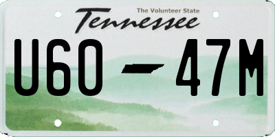 TN license plate U6047M