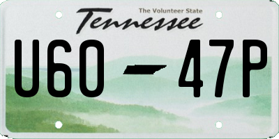 TN license plate U6047P
