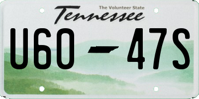 TN license plate U6047S