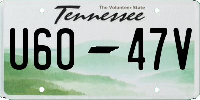 TN license plate U6047V