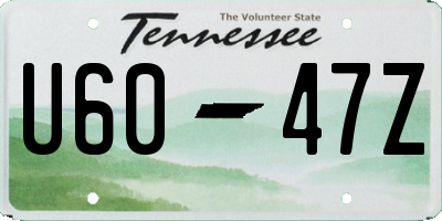 TN license plate U6047Z