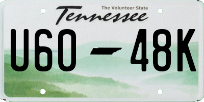 TN license plate U6048K