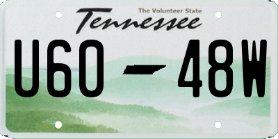 TN license plate U6048W