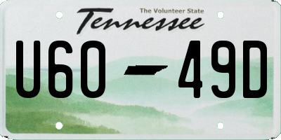 TN license plate U6049D