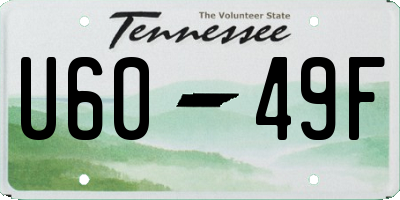 TN license plate U6049F