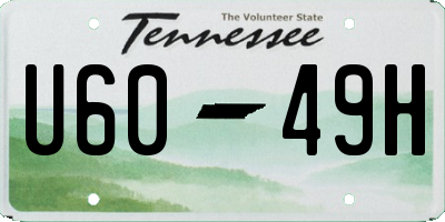 TN license plate U6049H