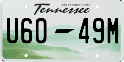 TN license plate U6049M
