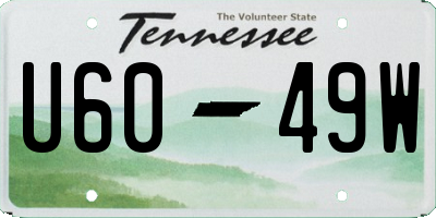 TN license plate U6049W