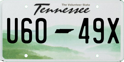 TN license plate U6049X