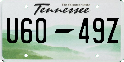 TN license plate U6049Z