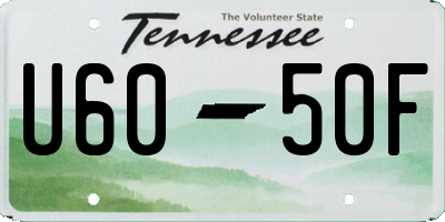 TN license plate U6050F