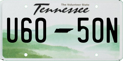 TN license plate U6050N