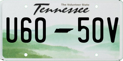 TN license plate U6050V