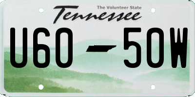 TN license plate U6050W