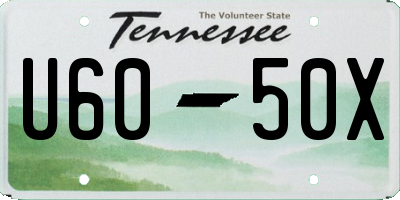 TN license plate U6050X