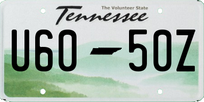 TN license plate U6050Z