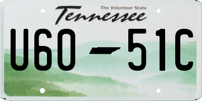 TN license plate U6051C