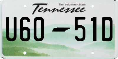TN license plate U6051D