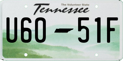 TN license plate U6051F