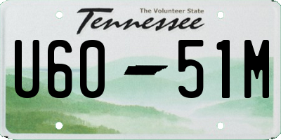 TN license plate U6051M