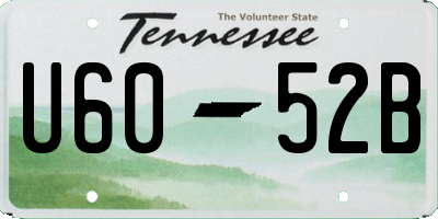 TN license plate U6052B