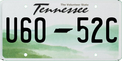 TN license plate U6052C