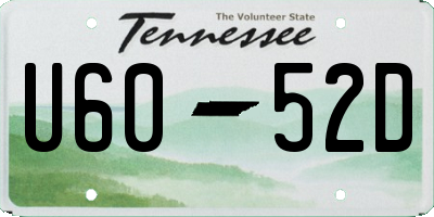 TN license plate U6052D