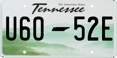 TN license plate U6052E