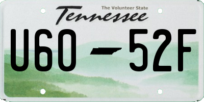 TN license plate U6052F