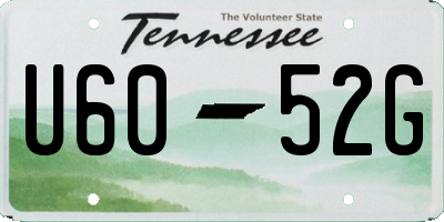 TN license plate U6052G
