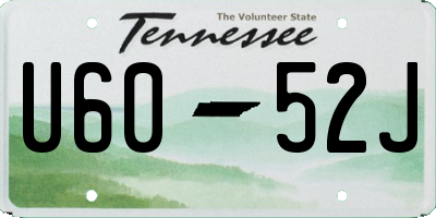 TN license plate U6052J