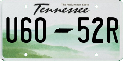 TN license plate U6052R