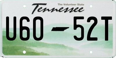 TN license plate U6052T