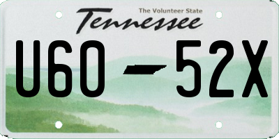 TN license plate U6052X