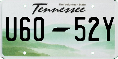 TN license plate U6052Y