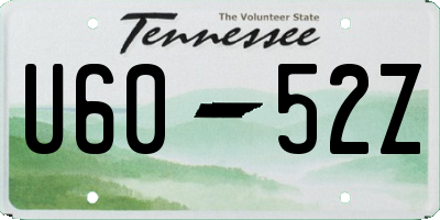 TN license plate U6052Z