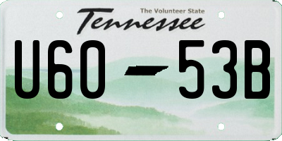 TN license plate U6053B