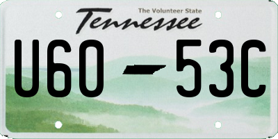 TN license plate U6053C