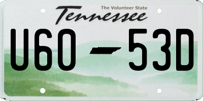 TN license plate U6053D
