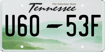 TN license plate U6053F