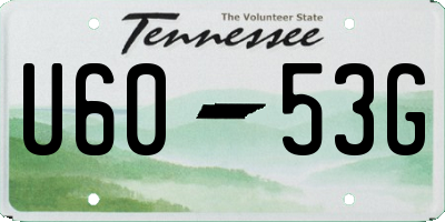 TN license plate U6053G