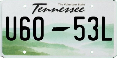 TN license plate U6053L