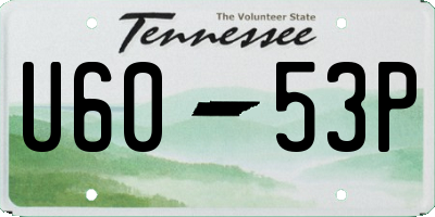 TN license plate U6053P