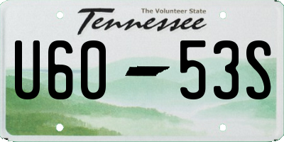 TN license plate U6053S