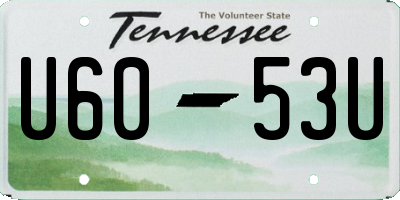 TN license plate U6053U