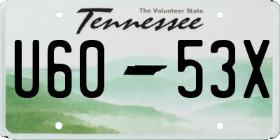 TN license plate U6053X