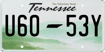TN license plate U6053Y