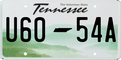 TN license plate U6054A
